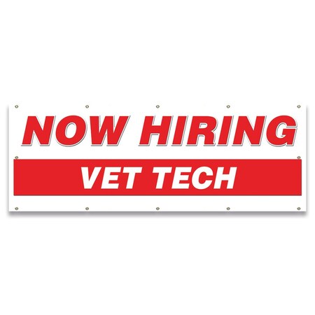 Signmission Now Hiring Vet Tech Banner Apply Inside Accepting Application Single Sided B-120-30319